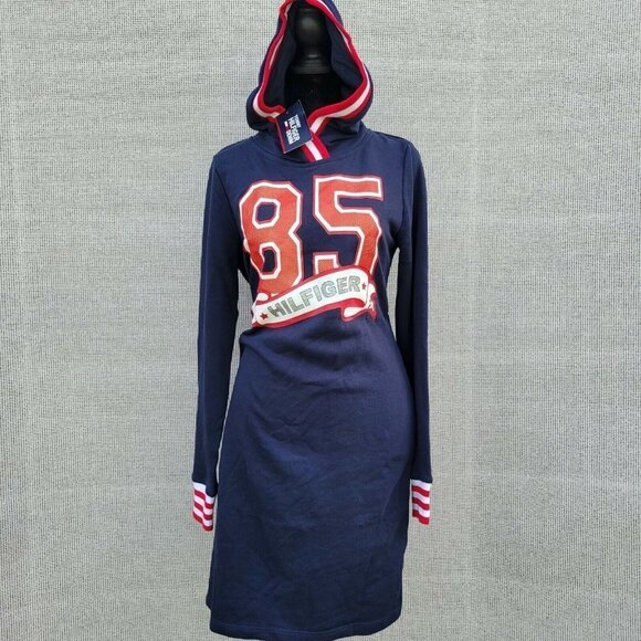 Tommy Hilfiger 85 Long Sleeve Hoodie Sports Dress. Size XS. New With Defect. - Picture 2 of 12
